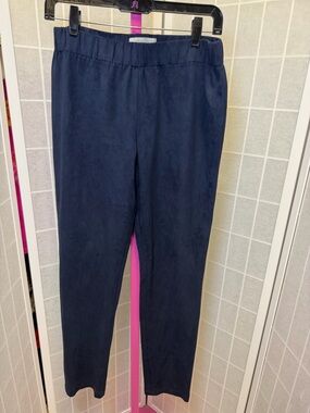 ANN MASHBURN Dark Navy Elastic Waist Slim Trousers